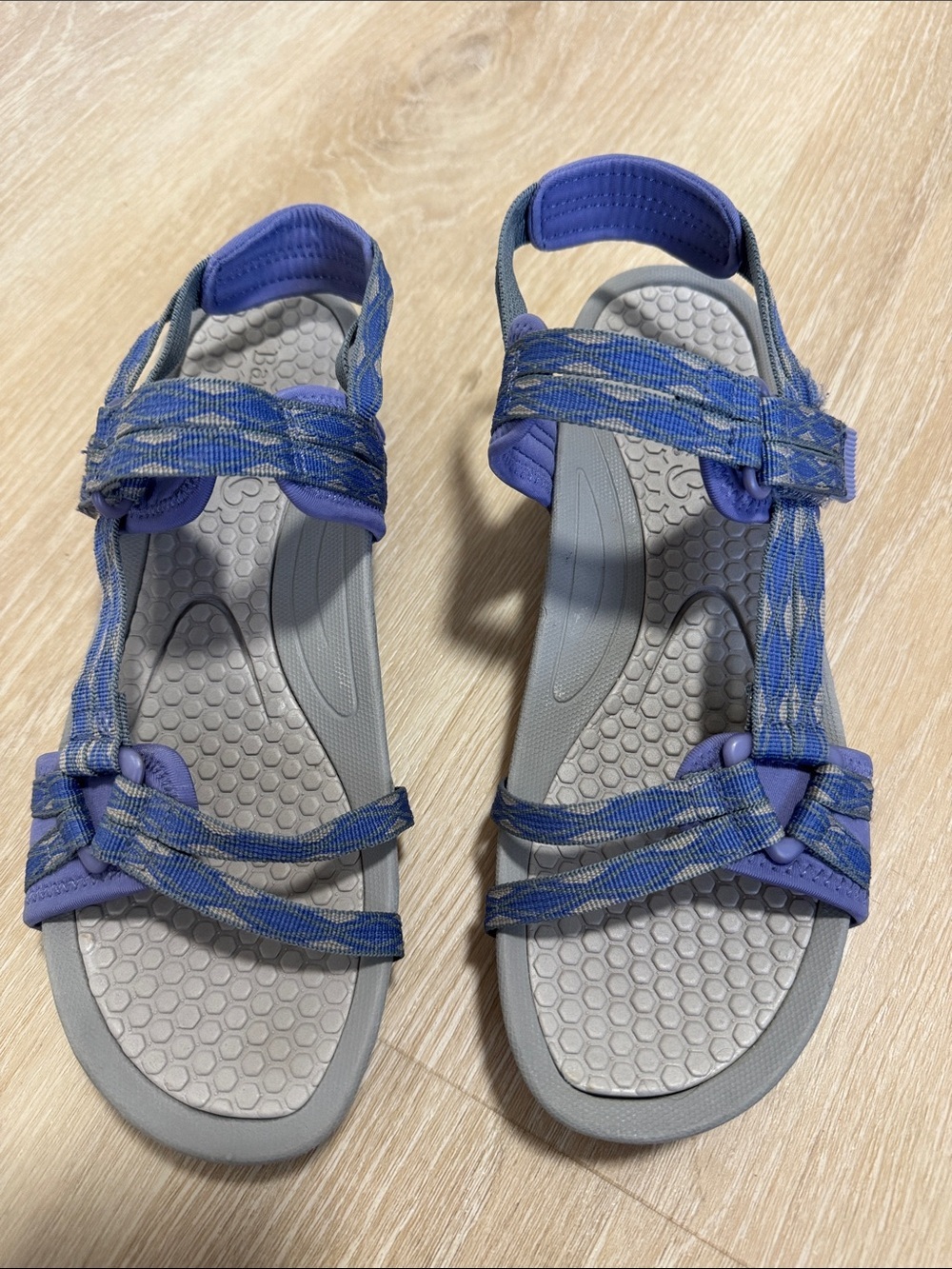 BareTraps Blue & Gray Adjustable Strappy Sandals